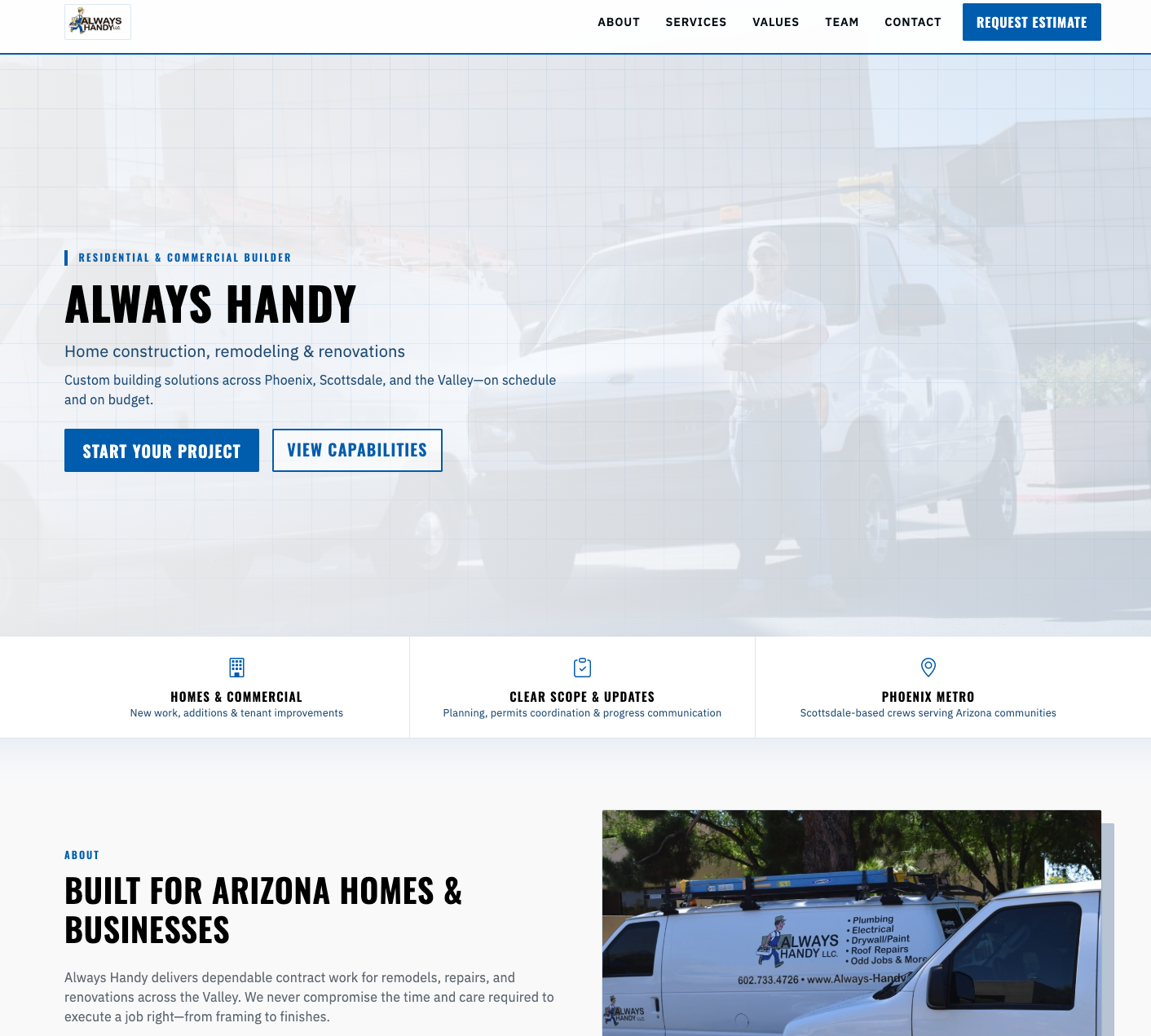 Always Handy website preview